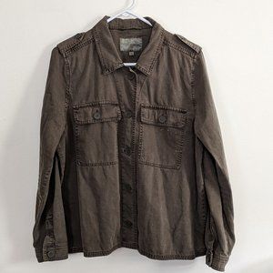 LUCKY BRAND Military-Inspired Lightweight Jacket/Button-Down Shirt, Size L